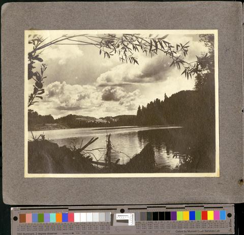 Scenic view of hills by water, c. 1901 [b001] [019] [013] show page link