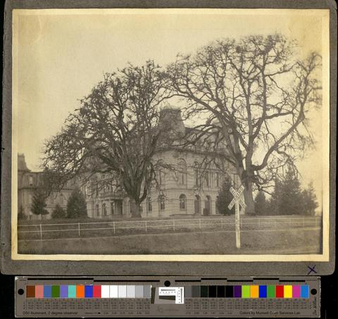 View of Villard Hall, built 1886, from mill race area, c. 1901 [b001] [019] [026] show page link