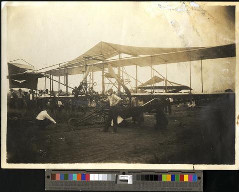 Two men with biplane., c. 1910 [b001] [164] show page link