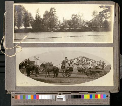 View of the river or the mill race, near Eugene, with chute visible on bank, c. 1901 [b001] [019] [010] show page link