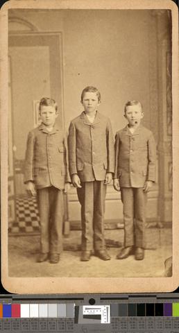 Studio portrait of three boys. [b001] [132] show page link