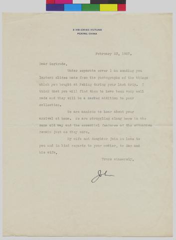 Correspondence and Receipts for purchases made on Gertrude Bass Warner's behalf [f1] [011] show page link
