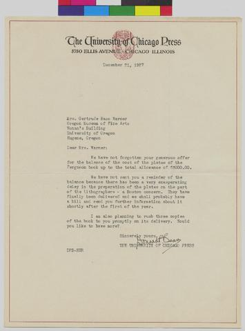 Correspondence and Receipts for purchases made on Gertrude Bass Warner's behalf [f1] [017] show page link
