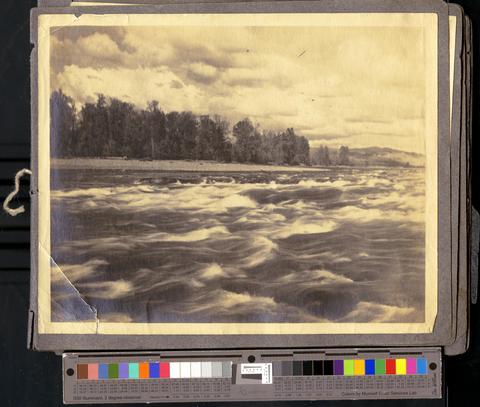 View of cascades, probably Willamette River near Eugene, c. 1901 [b001] [019] [007] show page link