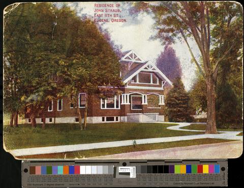 Residence of John Straub, East 11th St., Eugene, Oregon., 1910 [b001] [027] [002] show page link